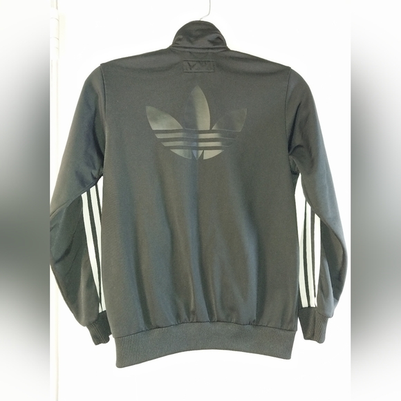 Boys Black w/White Sleeve Stripe Jacket. Size M/10-12 - Picture 2 of 5